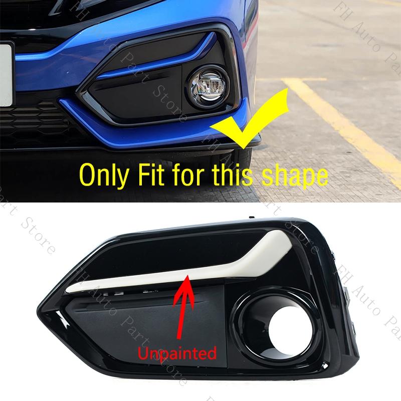 Front Rear Fog Lamp Light Trim Frame Shell Cover Lid Bezel For Honda Civic Hatchback
