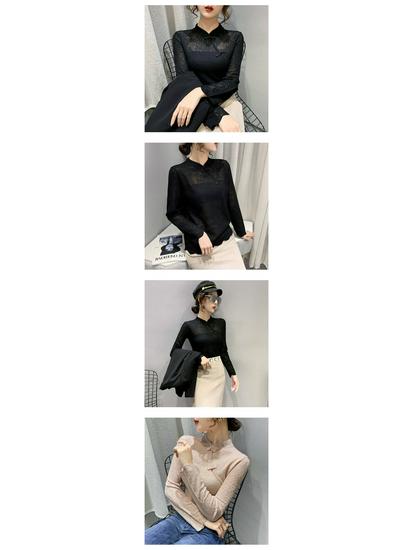 Women's Solid Color Button Cheongsam Collar Shirt - Versatile Autumn/Winter 2025 Fashion Top