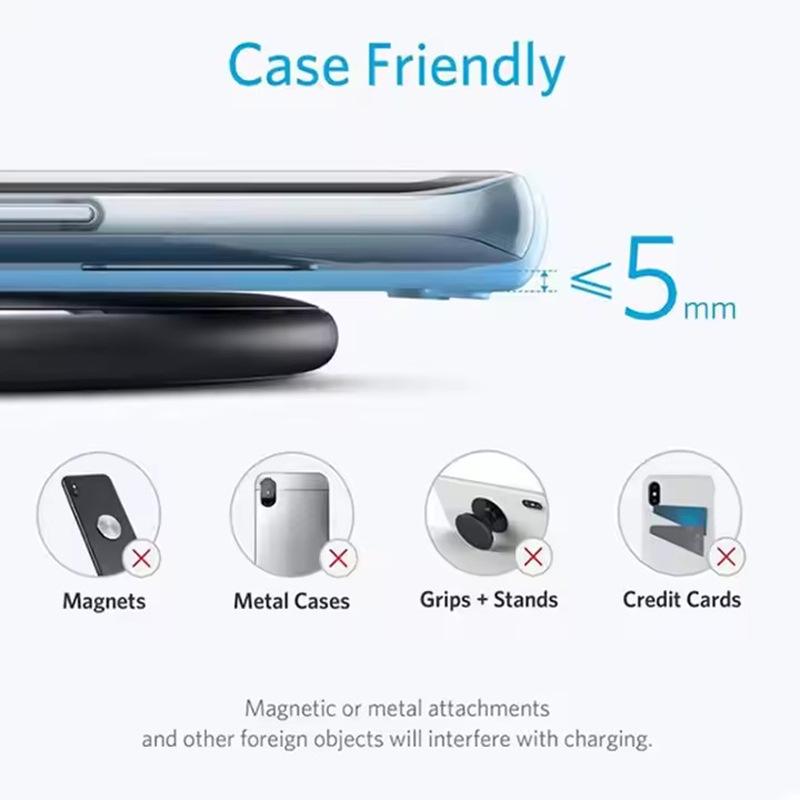 15W Wireless Charger Compatible with Apple & Samsung, 10W Desktop K8 Aluminum Alloy Charger