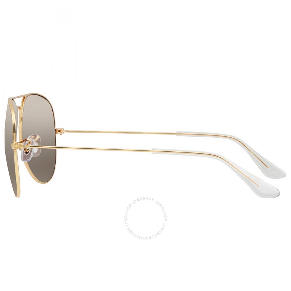 Ray Ban Aviator Chromance Polarized Silver Brown Unisex Sunglasses Rb3025 9196g5 58