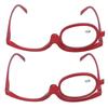 Magnifying Makeup Glasses Single Lens Rotatable Fashionable Eye Make Up Glasses for Women Red