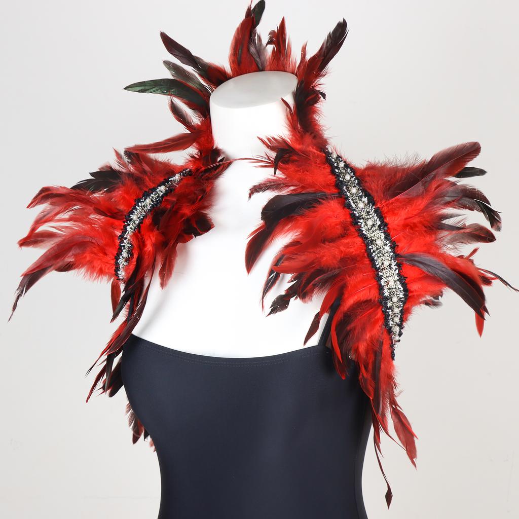 Fashion Feather Shawl Cape Stage Performance Costume Feather Vest Fake Collar Scarf Masquerade Role Playing Anime Accessories