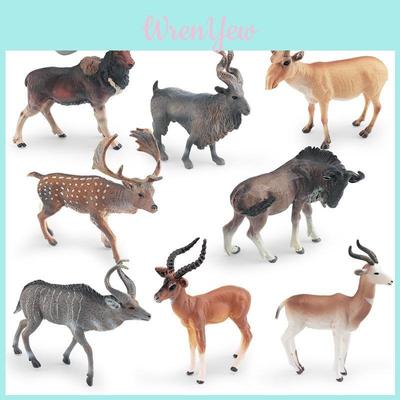 Premium Quality Static Plastic Wild Animal Figurines Including Antelope And Stag Models For Home Decor And Educational Use