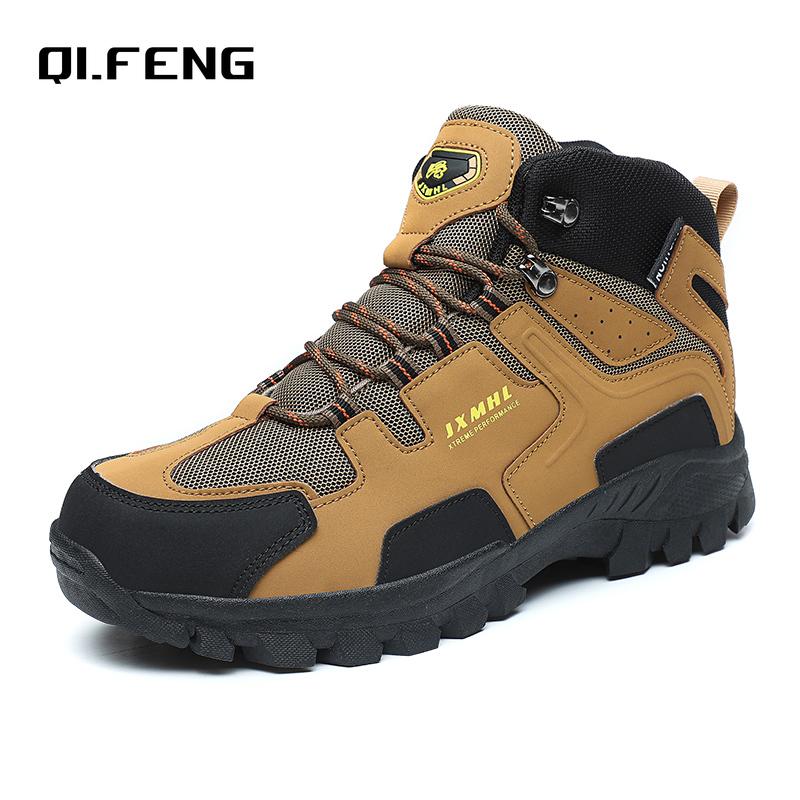 Men's High Top Outdoor Hiking Shoes Safety Footwear Outdoor Work Men's Shoes Anti slip and Wear-resistant Casual Sneaker