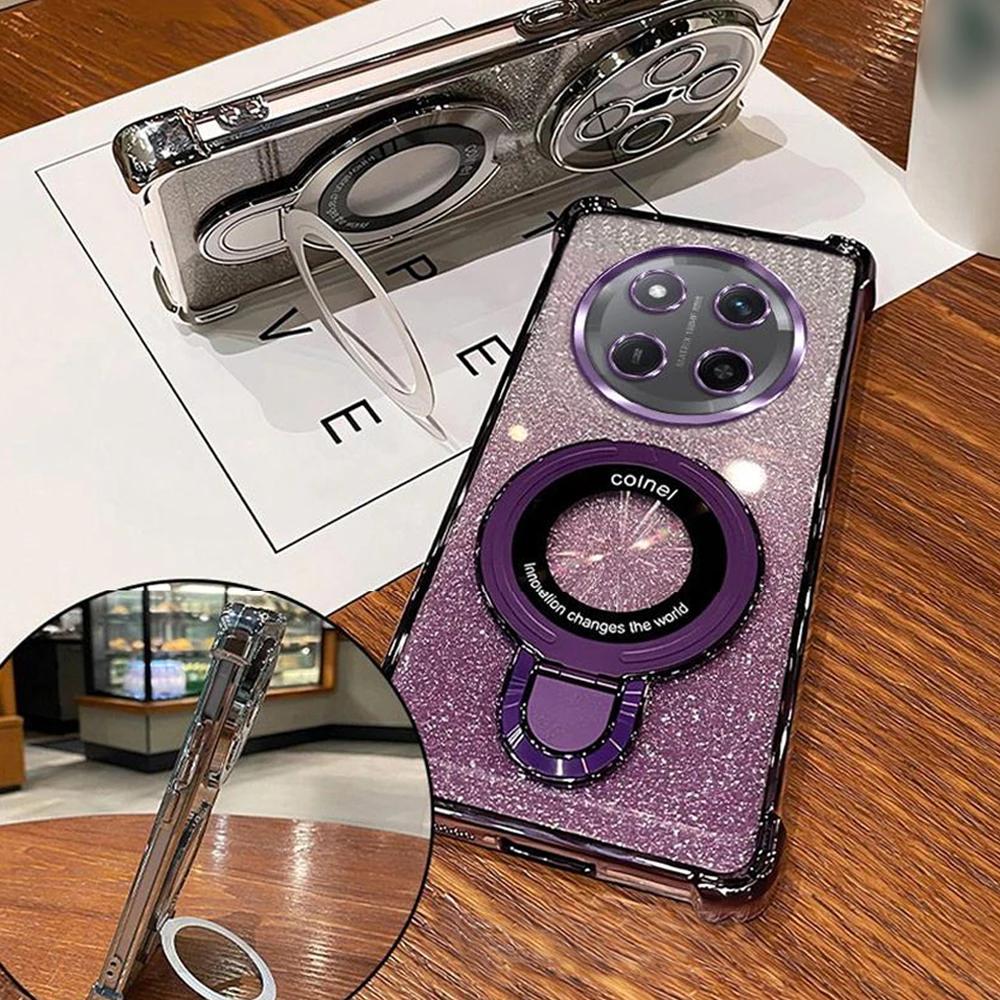 Luxury Glitter Magnetic Holder Case For Xiaomi 14T Pro 13T 12T 11 Lite 5G NE 15 Ultra 12S 12X Shockproof Silicone Soft Cover