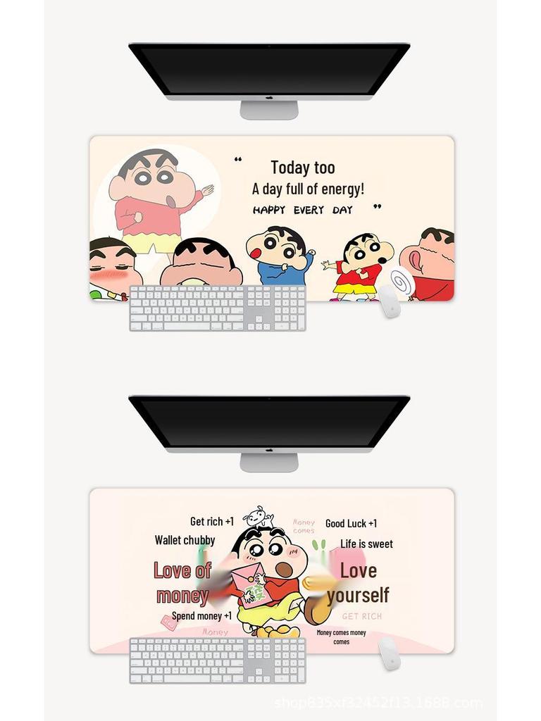 Extra Large Cartoon Text Mouse Pad - Customizable Girls' Desktop Keyboard Pad