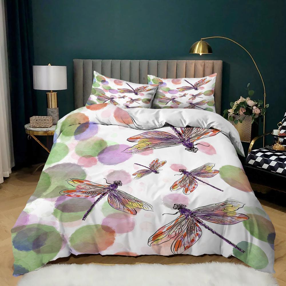 Letter Dragonfly Single Three-Piece Set, Bedding To Picture, Order Kit, Quilt Cover