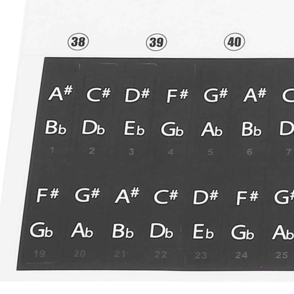 Pianonyckelklistermärke Elektronisk orgel Tangenter Genomskinlig Notation Klistermärke Dekoration