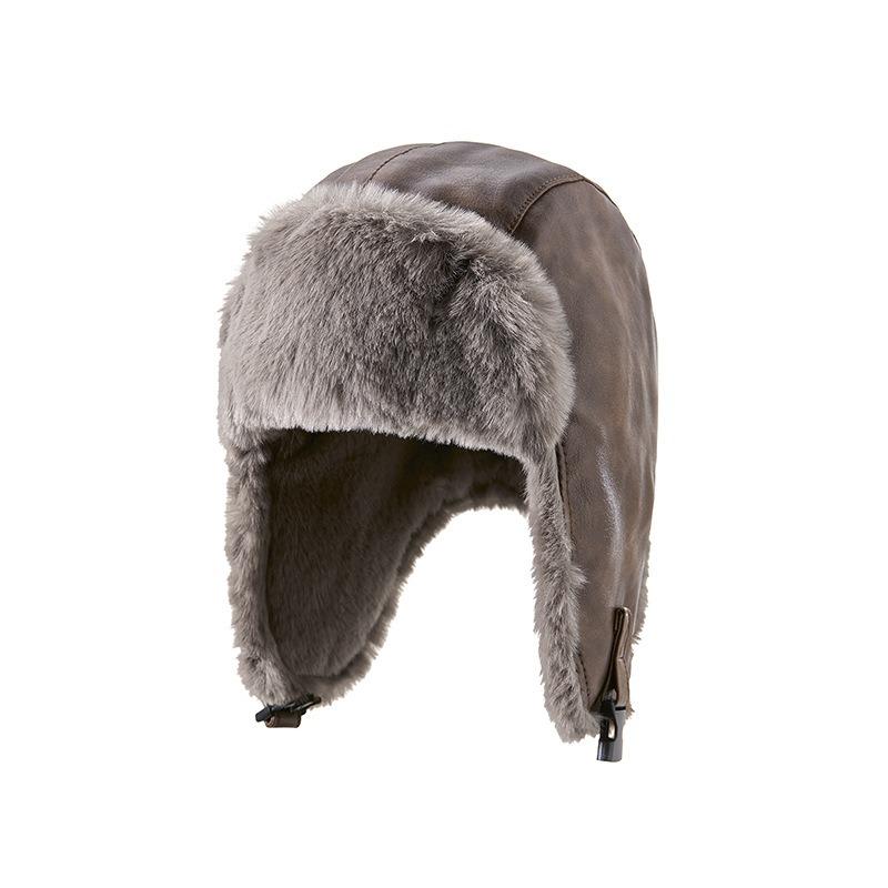 Winter waterproof middle-aged and old men's outdoor thermal hat, ear protection, windproof and snow-proof cold fleece cycling hat