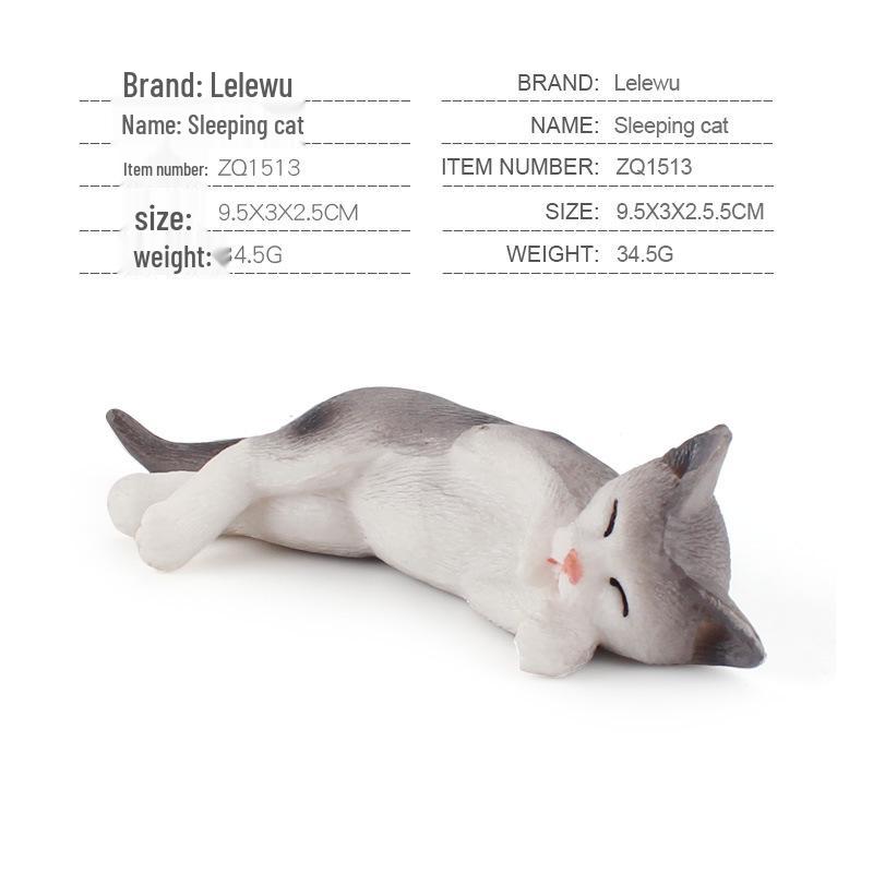 Children's Black and White Kitten Simulation Set - Toy Cat Figurine