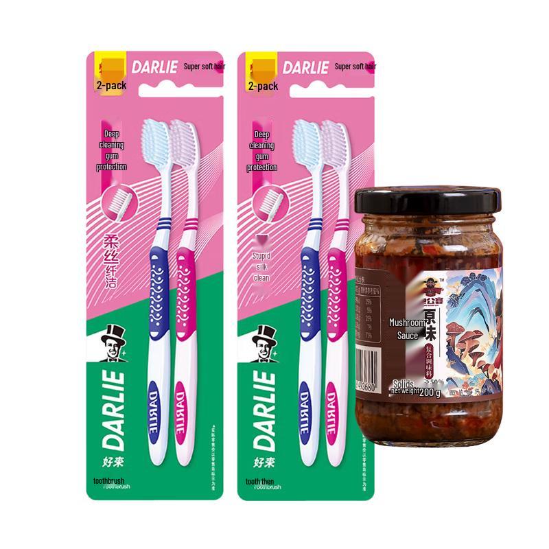 

Darlie Toothbrush 4-Pack with Original Mushroom Sauce Bundle