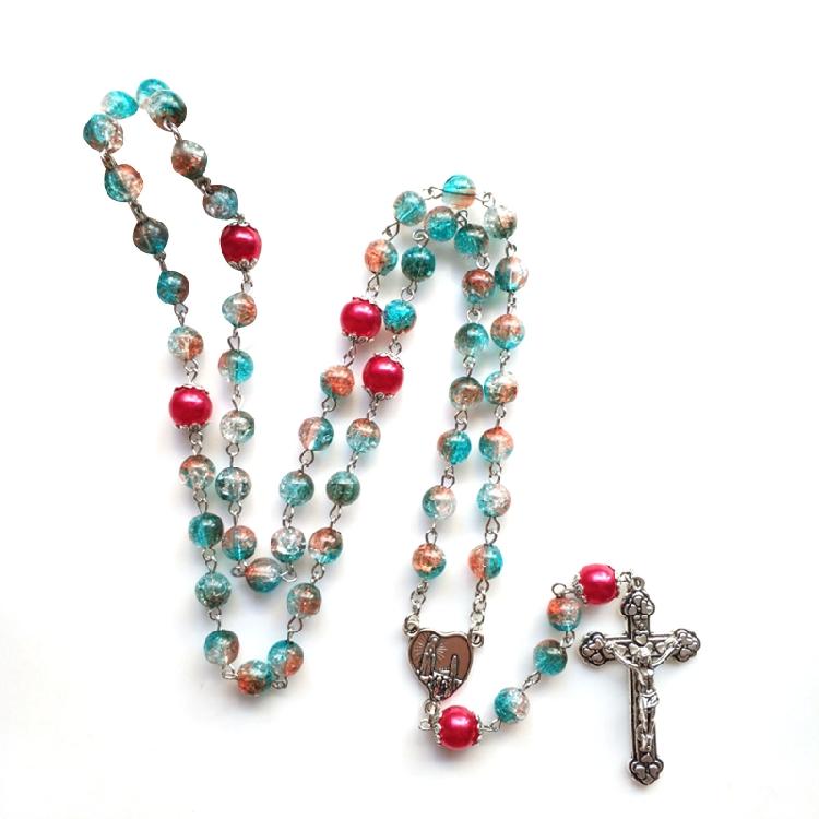 Mary Rosary Prayer Necklace withPendant Religious Jewelry for Cross Religious am