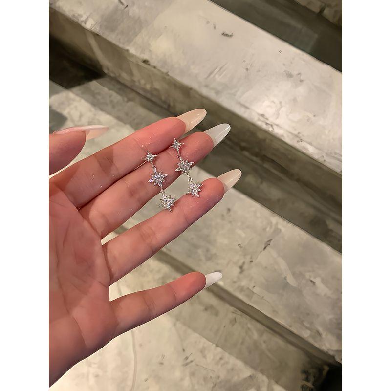 

Eight Awn Star Women s Fancy Summer Ear Studs Peach Tea 925 silver needle pair