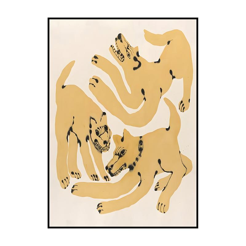 Abstract Classic Illustration Poster Tiger in Blue Wall Art Print Canvas Painting for Living Room Home Decoration Picture