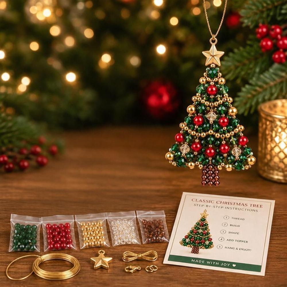 Flaches Design DIY Perlen-Weihnachtsbaum-Set Weihnachtsbaum-Perlen-Schmuck-Set Festlich