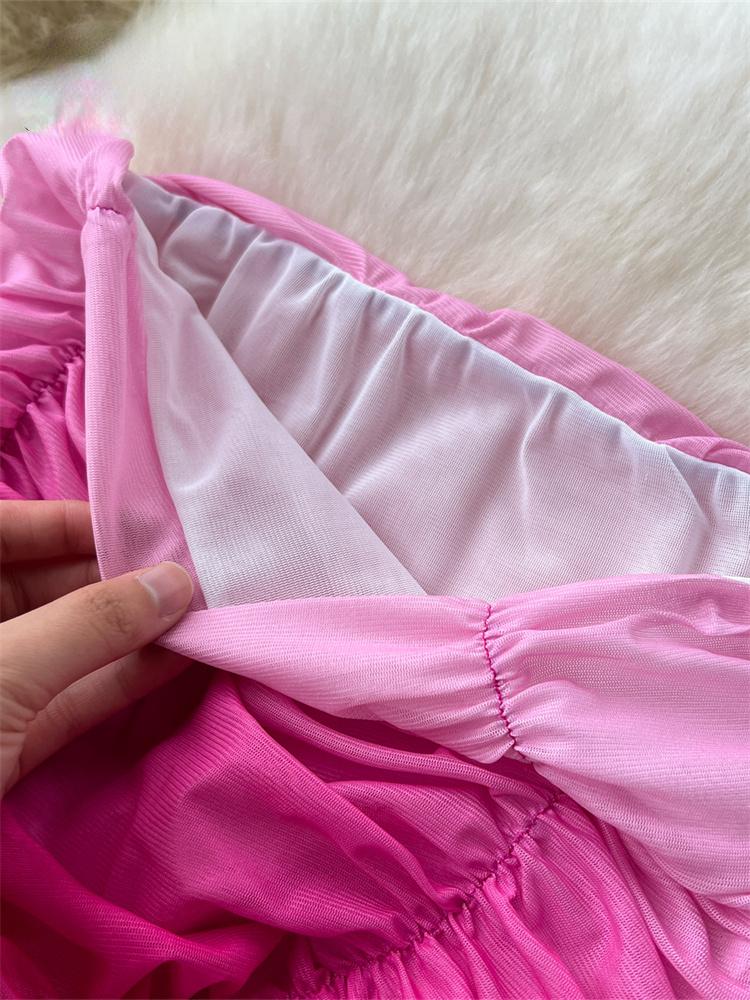 Gradient Sexy šaty bez ramínek bez záda skládací dámské bez rukávů bez zad Elegantní Slim Fit bodycon letní šaty Elegantní večerní oblečení