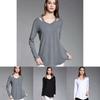 Simple Solid Color Off Shoulder Design Women Long Sleeved Top For Fall Comfort