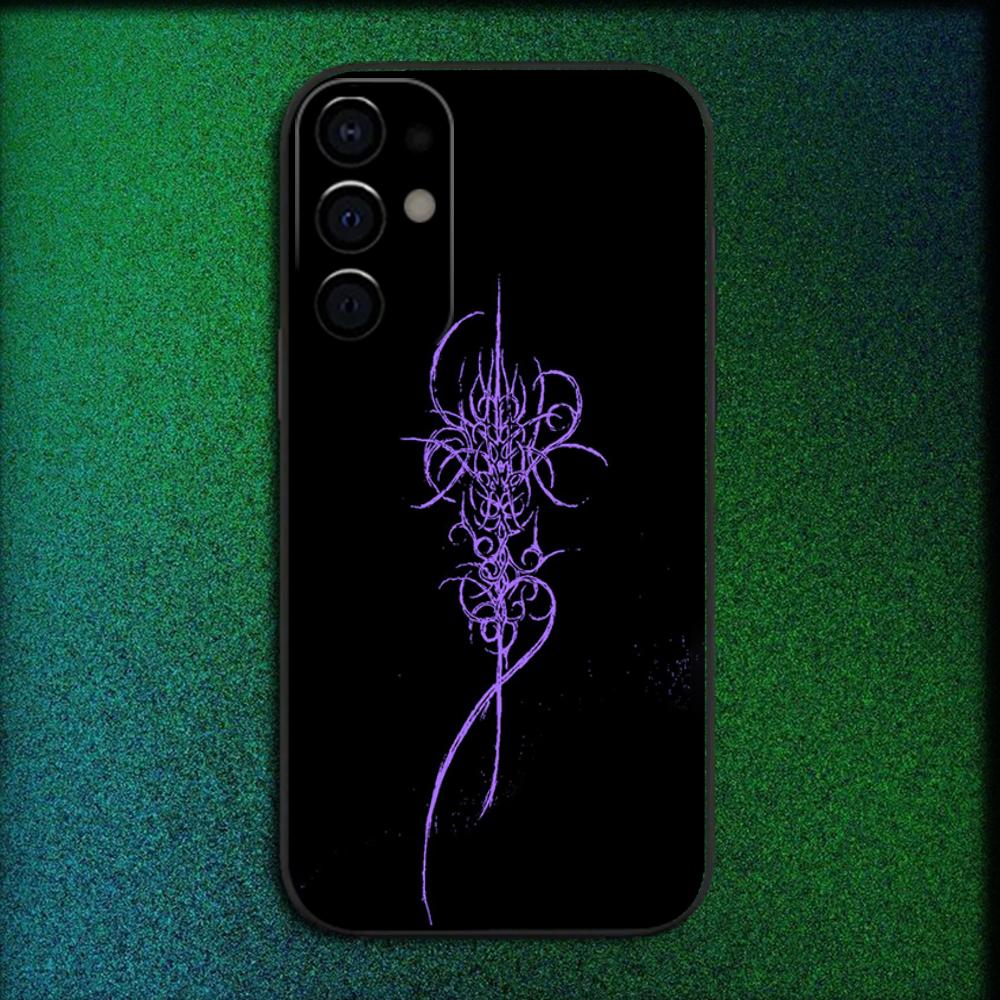 Gothic Cyber Sigil Cross Phone Case For Samsung S25,S24,S21,S22,S23,S30,Ultra,S20,Plus,Fe,Lite,Note,10,9,5G Black Cover