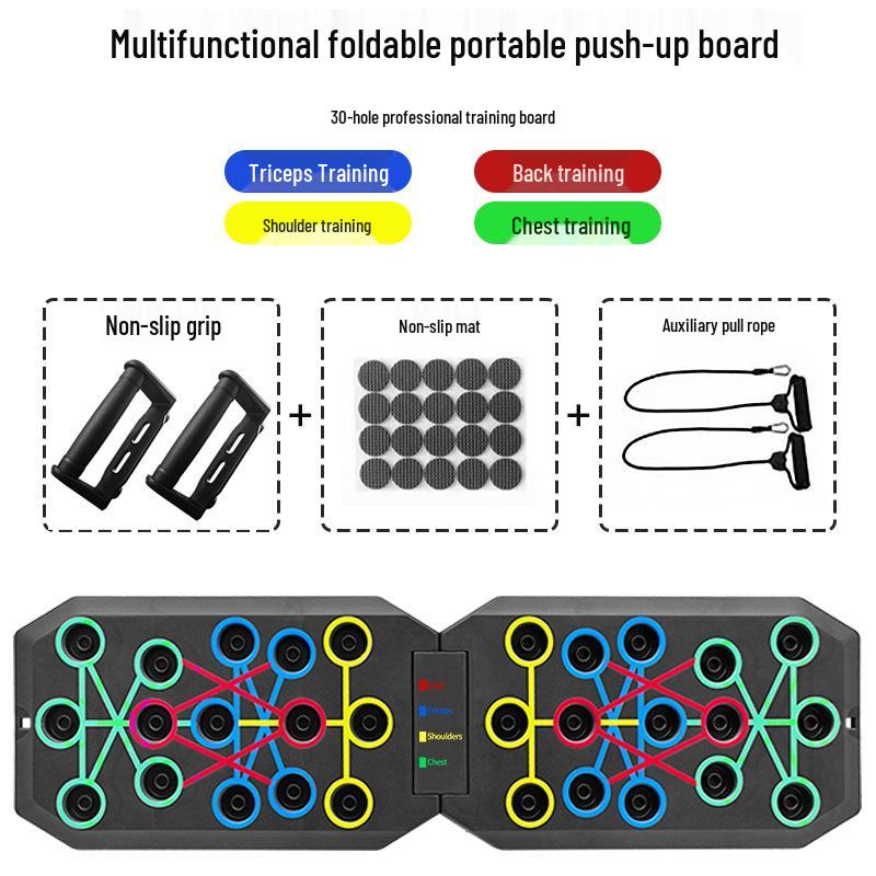 30-Hole Foldable Cross Push-Up Board for Indoor & Outdoor Fitness: Unisex & Portable