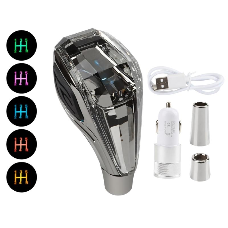 Multicolor Dynamic Light Effect Gear Shifter Knob Make Of PC Material For Cars Easy Installation Ergonomic Shifter Knob