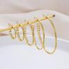 Rhinestone Gold & Silver Earrings - Fashionable, Light Luxury Hoops for Women, European & American Commuting Style.