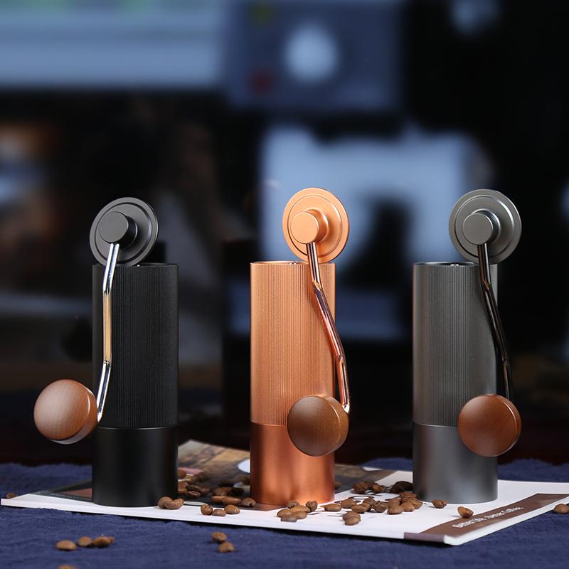 Household Portable Steel Burr Manual Coffee Bean Grinder Aluminum Alloy Coffee Grinder