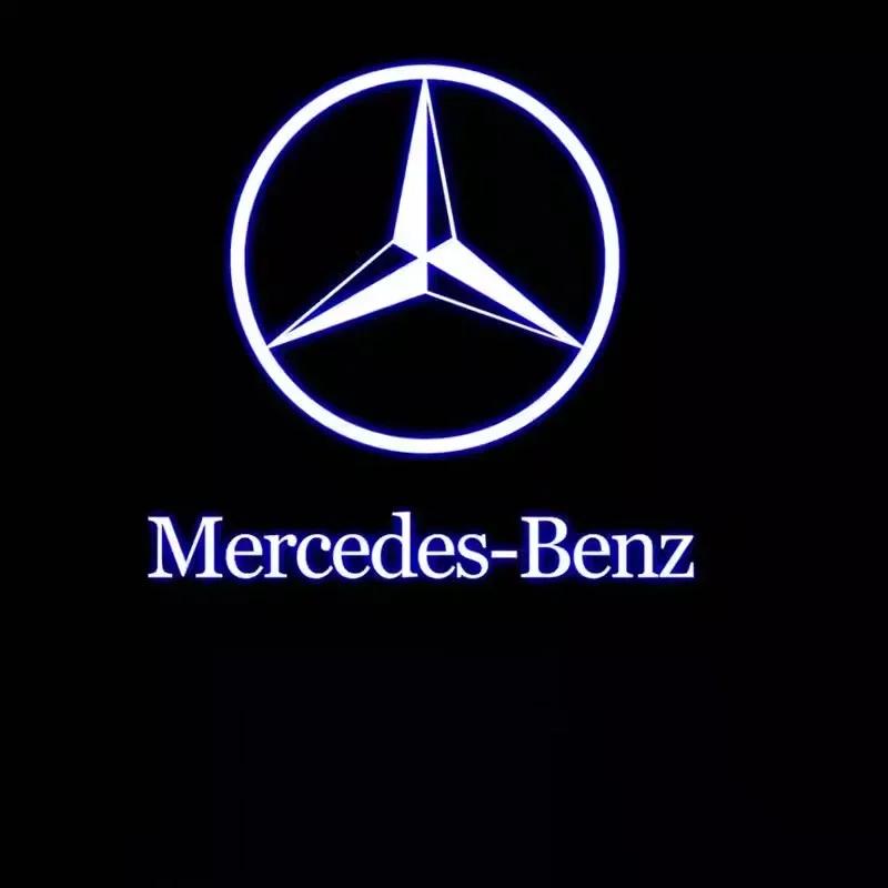 

Для Mercedes Benz 2 шт. Светодиодный проектор двери автомобиля с приветственным светом, значок эмблемы автомобиля для Mercedes Benz C-Class CLK SLK SLR W203 W2