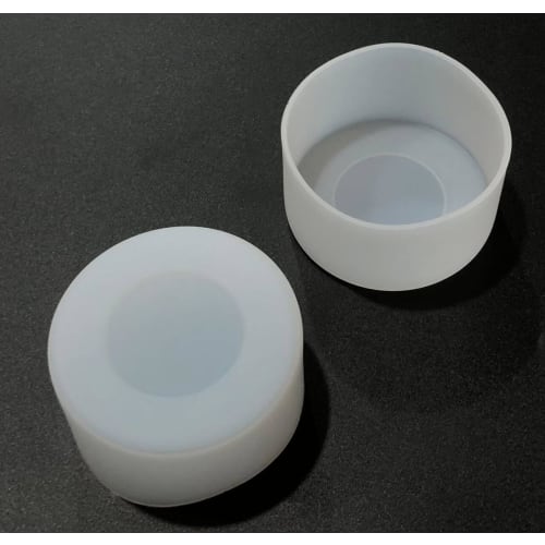 Audiophile Water Bottle Bottom Cover, Silicone Rubber, Non-Slip, Shockproof, Protective, Scratch-Resistant, 7.5cm Diameter, Clear, Set of 2