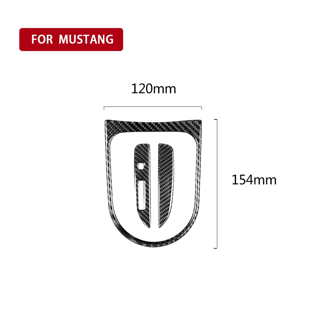 Real Soft Carbon Fiber Interior Car Gear Shift Box Panel Cover Trim Frame Decorative Kit Sticker For Ford Mustang GT 2015-2025