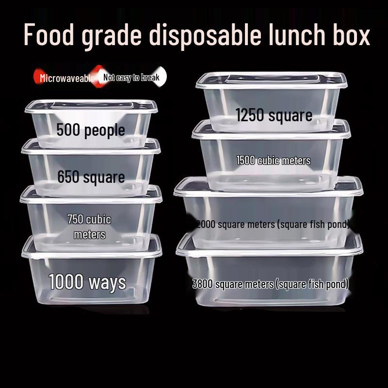 LDVEP Disposable Square Plastic Food Containers with Lids