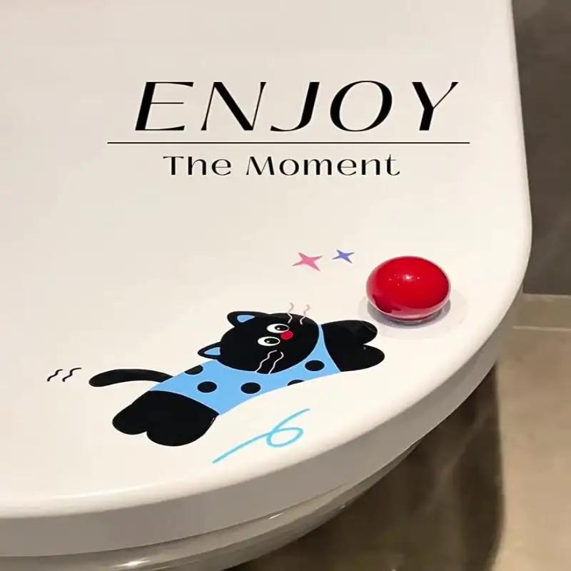 Cat Shaped Toilet Seat Cover Opener Handheld Ball Design Lid Lifter Bathroom Hygienic Tool