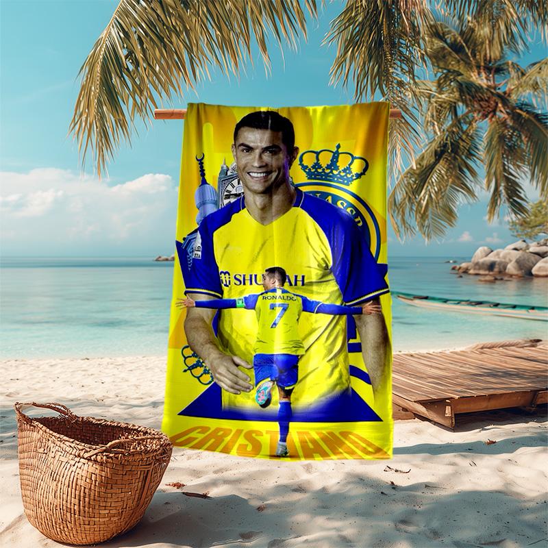 Former FC Barcelona player Cristiano Ronaldo plays for Al-Nassr FC soft beach towel, outdoor camping vacation swimming beach towel H22