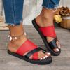 Sommer neue Damenschuhe Stil Mode Set Zehen Farbpassend Dicksohlige Lässige Strand Coole Hausschuhe