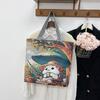 Artic National Style Canvas Tote Bag With Embroidered Butterfly For Daily Use