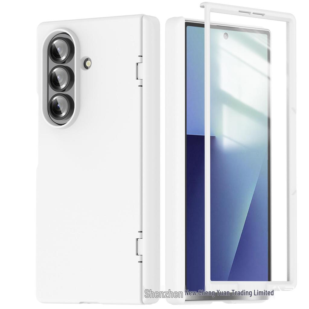 Funda plegable de eje medio para Samsung Z Fold7: Vidrio Templado Transparente, Protección Completa de la Bisagra