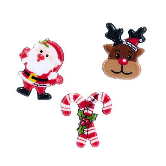 3Pcs/Set Exquisite Brooch Pins Geometric Elk Snowman Christmas Hat Charms Clothing Brooches