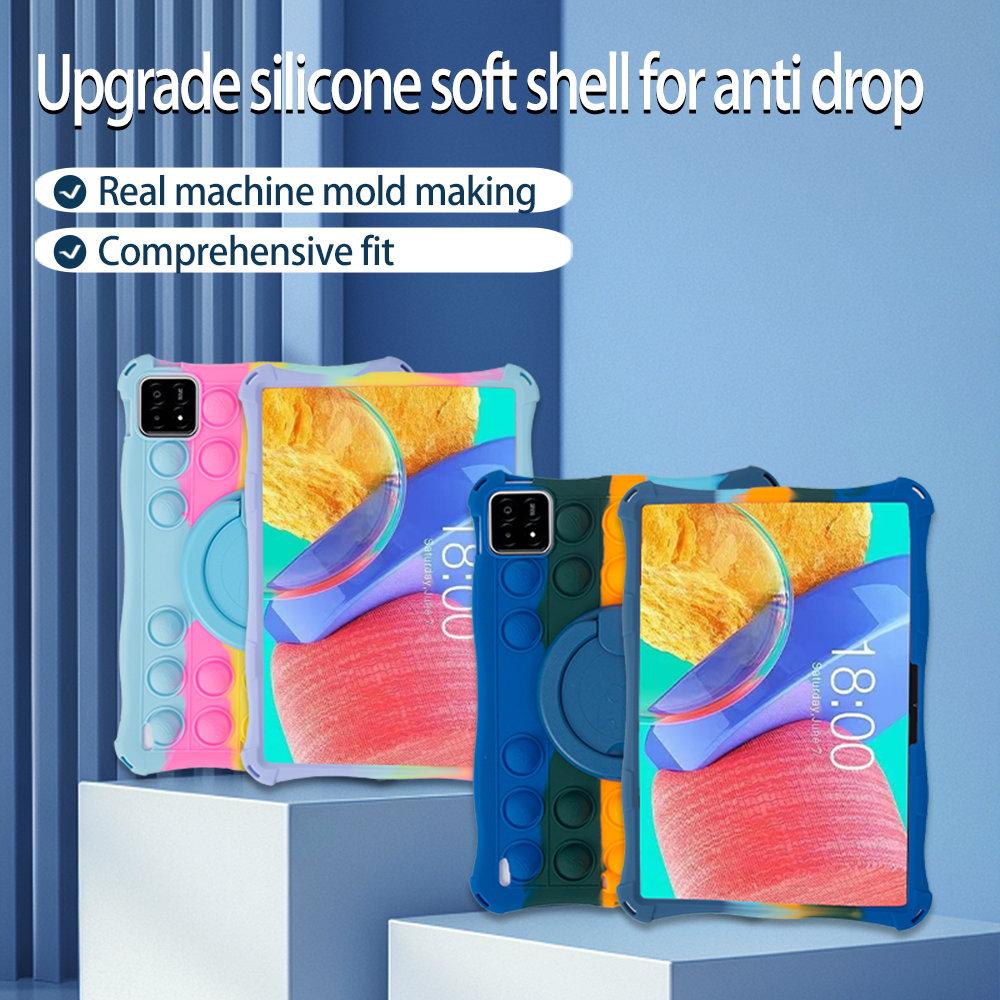 Bubble Toys Weiche Silikonhülle für Xiaomi Pad 6S Pro 12,4 Zoll Drehbarer Griff Ständer Kindersichere Tablet-Hülle