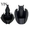 Halloween Garden Accessories Hanging Bat Plant Pot, 3D Printed Owl Planter, Whimsical Porch Decor Gothic Holder for Trailing Vines, Home Balcony