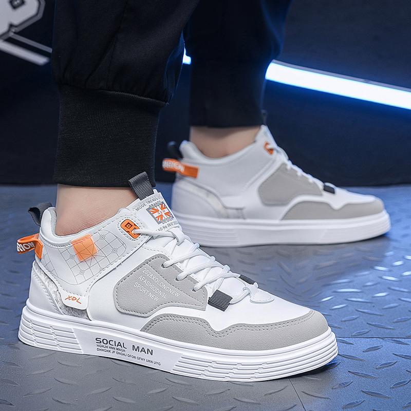 Pantofi pentru bărbați, ocazional de vară, pantofi albi, respirabili, pentru bărbați, la modă și versatili, pantofi sport cu talpă groasă, pantofi la modă