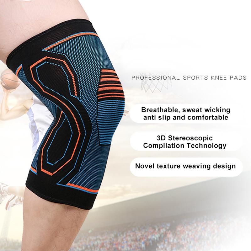 1PC Breathable Knee Support Pads Active Running Hiking Knitted Nylon Material Design Knee Brace Gear Pads Basketball Football