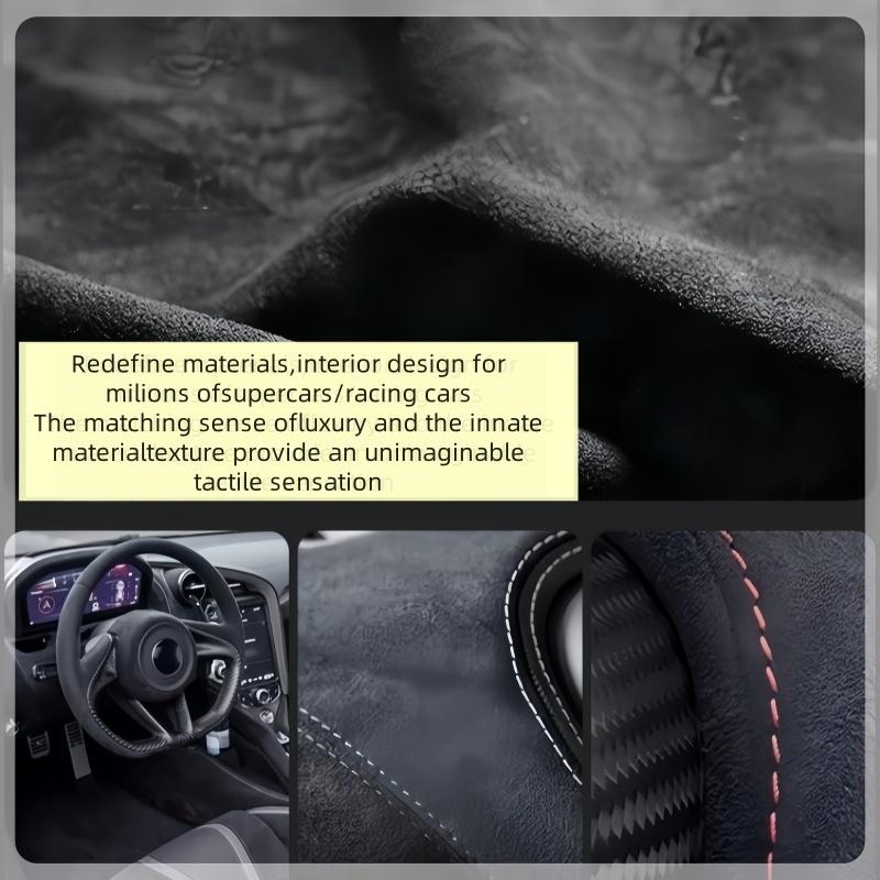 Car Steering Wheel Cover Suede Leather For Mercedes Benz Class GLC GLK ML SLK Vito W203 W222 W221 Steering Wheel Braiding Cover