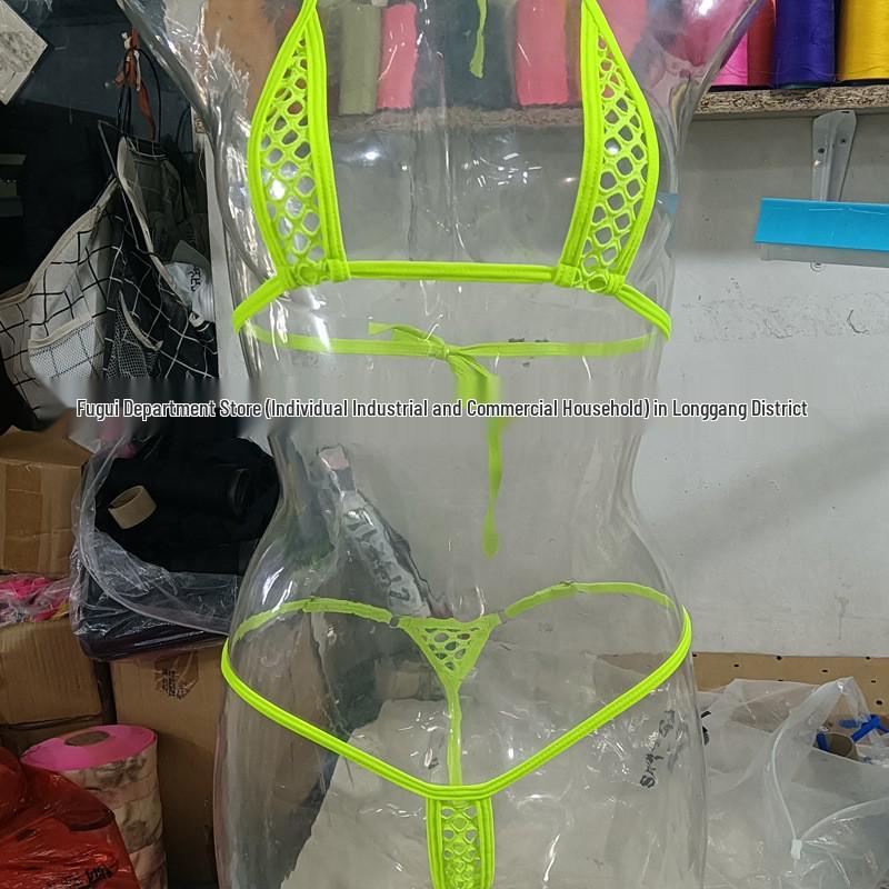 Sensual Mesh Three-Piece See-Through Bikini Lingerie Set