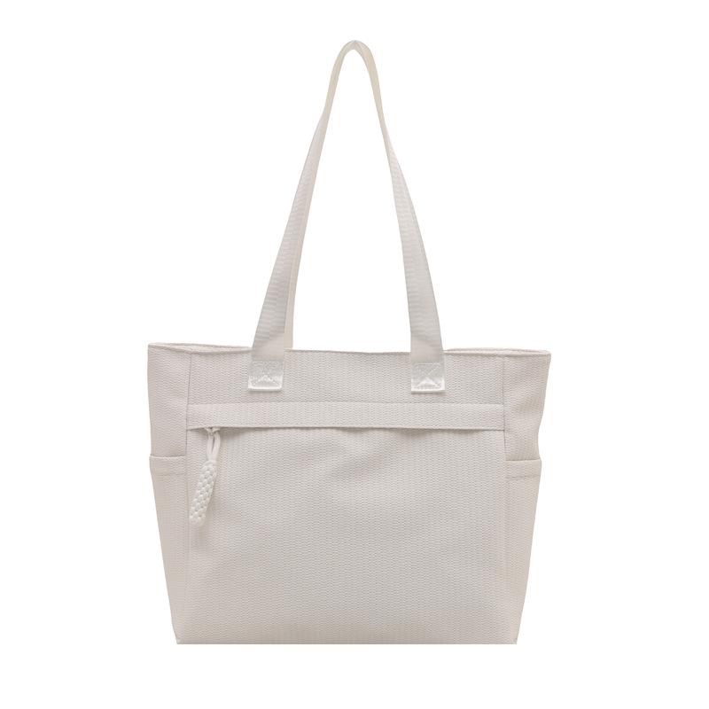 

2025 Japanese-Style College Canvas Shoulder Tote: Large Capacity for Women’s Daily Commute One Size белый