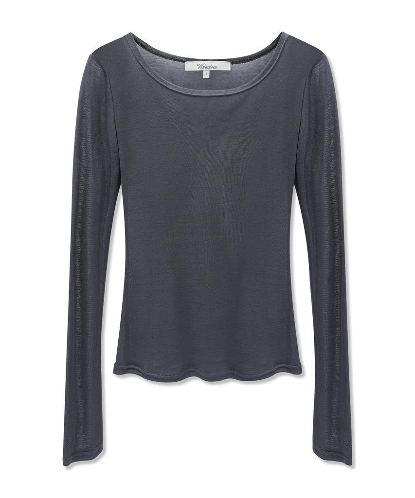 VIVACIOUS Newage See-Through Spandex Tee_6 Colors