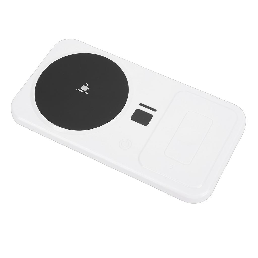 Mug Warmer White Multifunctional Temperature Controlled Cup Warmer with Wireless Charging 3 Temp Settings for Coffee Milk