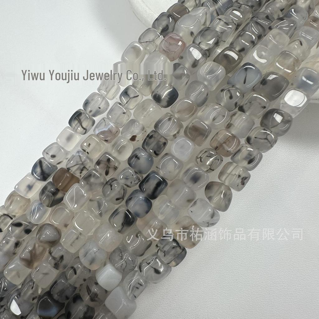 Square Weathered Sugar Cube Stone Beads - DIY Bracelet & Jewelry Accessories