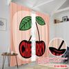 2pcs 2D Flat Printing Curtains Cherry Fruit Polyester Without Electricity Party Decorations Perfect for All Season Celebrations