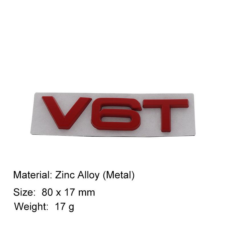 3D V8T V6T V6 V8 T for A1 A3 A5 A6 A4 A7 Q3 Q5 Q7 car Hood Fender trunk Rear Bonnet Nameplate Decal Emblem Badge Sticker