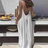 Women Spaghetti Strap Backless Loose Fit Wear Maxi Dress