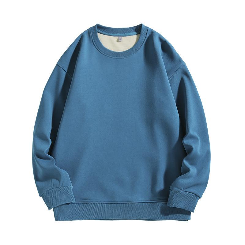 Men's Women's 100% Cotton Oversized Winter Clothes Plus Velvet Top Blouse Long Sleeve T-Shirts Pullovers Sweatshirts For Men